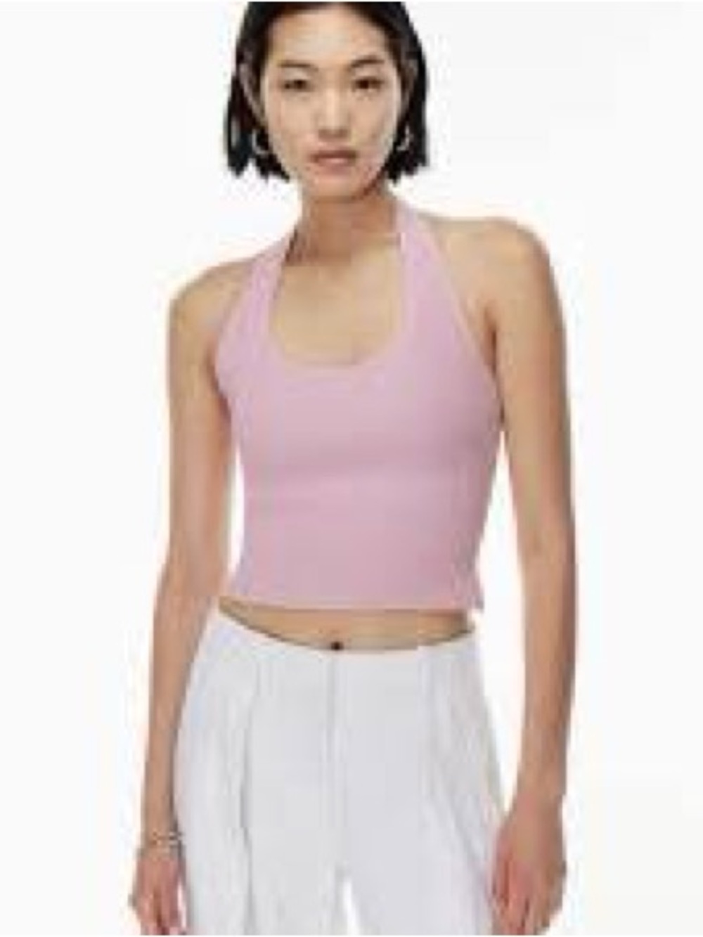 Babaton Aritzia Sculpt Knit High Neck Halter Crop Tank Top 2XL